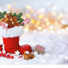 A stocking filled with sweets