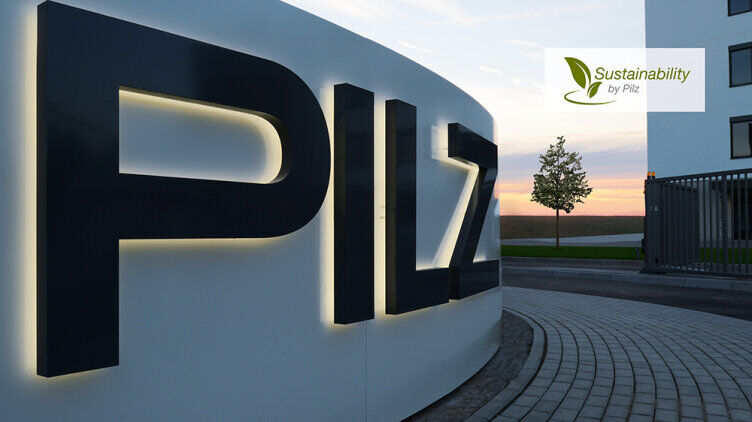 Pilz entrance with logo