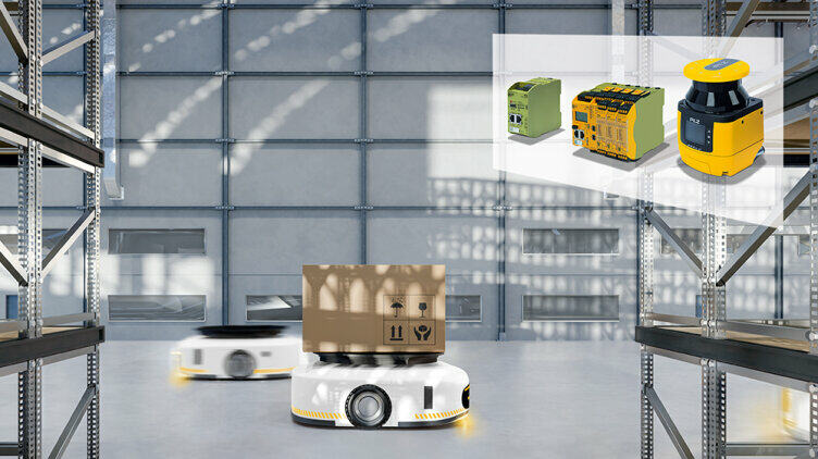 Production hall with mobile applications
