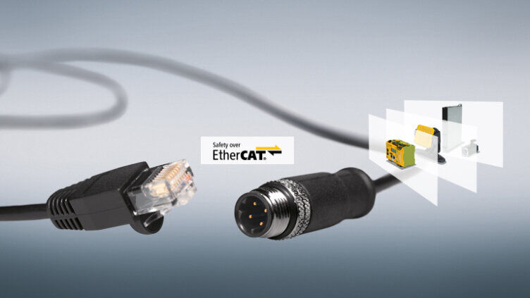 Connettori Ethernet e circolari con “Safety over EtherCAT” per sistemi Pilz