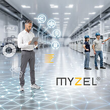 The digital MYZEL Lifecycle Platform helps production managers to operate their machinery safely, securely, efficiently and in compliance with the standards, throughout the entire lifecycle. It combines the management of personnel and machinery in one platform (Photo: © Pilz GmbH & Co. KG)