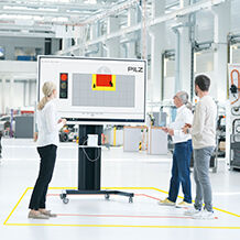 The automation company Pilz develops technologies for the safety of human and machine at its headquarters in Ostfildern. These include sensors that use Artificial Intelligence to distinguish between humans and objects. (Photo: Pilz GmbH & Co. KG)