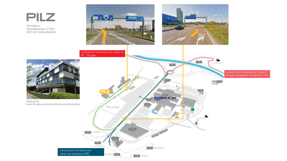 Plan d'accès Pilz Belgium