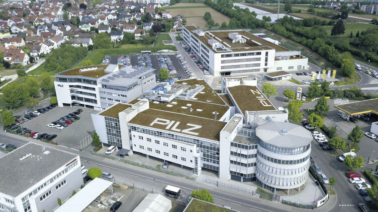 Aerial photo of Pilz Campus