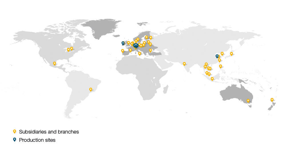 Map showing locations