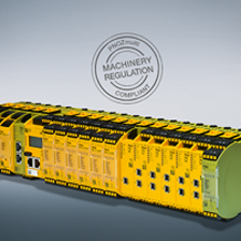 O minicontrolador seguro e configurável PNOZmulti 2 da Pilz atende agora às exigências do Regulamento de Máquinas (UE) 2023/1230 (RM). (Foto: © Pilz GmbH & Co. KG)