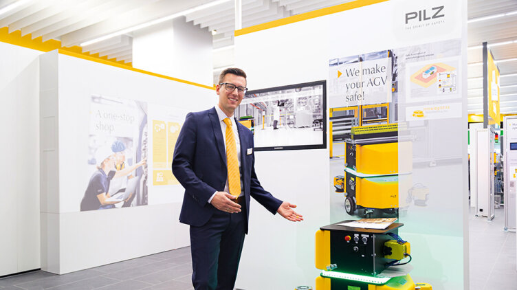 The automation company Pilz is presenting its safety and industrial security solutions for safe automation and safe operation of AGVS at LogiMAT, the international trade fair for Intralogistics Solutions and Process Management (25 - 27 April). Its motto: “We’ll make your AGVS safe!” (Photo: © Pilz GmbH & Co. KG)