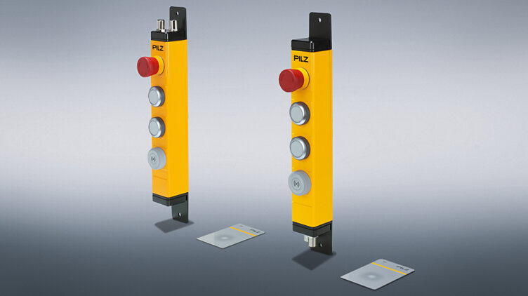 By integrating the access permission system PITreader card unit into the pushbutton unit PITgatebox, Pilz offers users greater flexibility. At the same time, it is easier to implement Safety and Security on safety gate systems. (Photo: © Pilz GmbH & Co. KG)